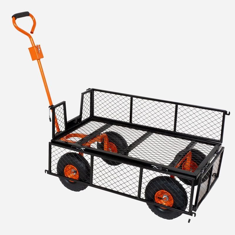 Chariot de jardin max 300kg saint pierre du champ avec bâche et parois amovibles – Image 3