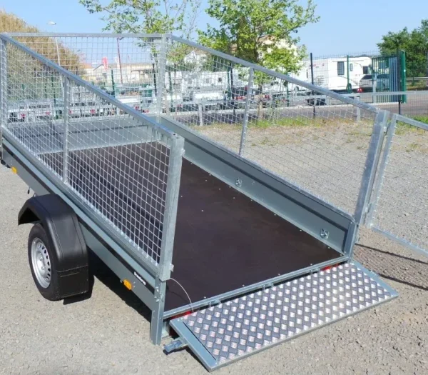 Remorque basculante BRENDERUP 2,60 m x 1,53 m / 750 kg + extension 80 cm